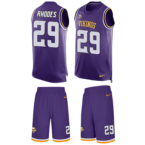 Nike Vikings #29 Xavier Rhodes Purple Team Color Men's Stitched NFL Limited Tank Top Suit Jersey - Click Image to Close
